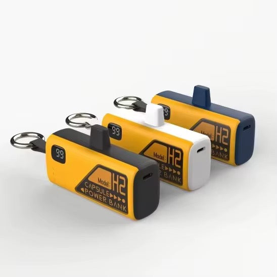 Mini Power Bank Porte-Clés 5000mAh — Connecteur Lightning Intégré, Écran LED & Ultra Compact