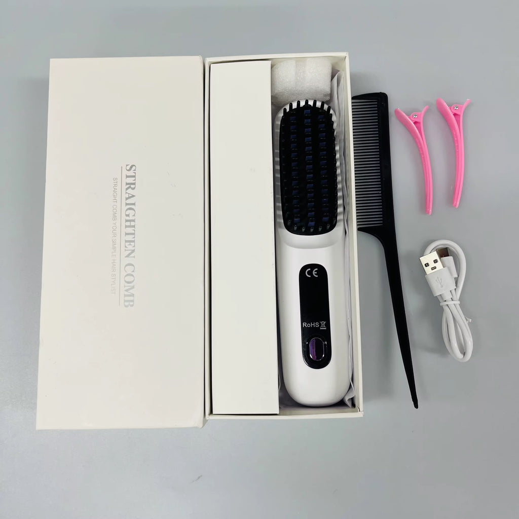 Brosse Lissante Sans Fil — Lisse tes cheveux en 5 min